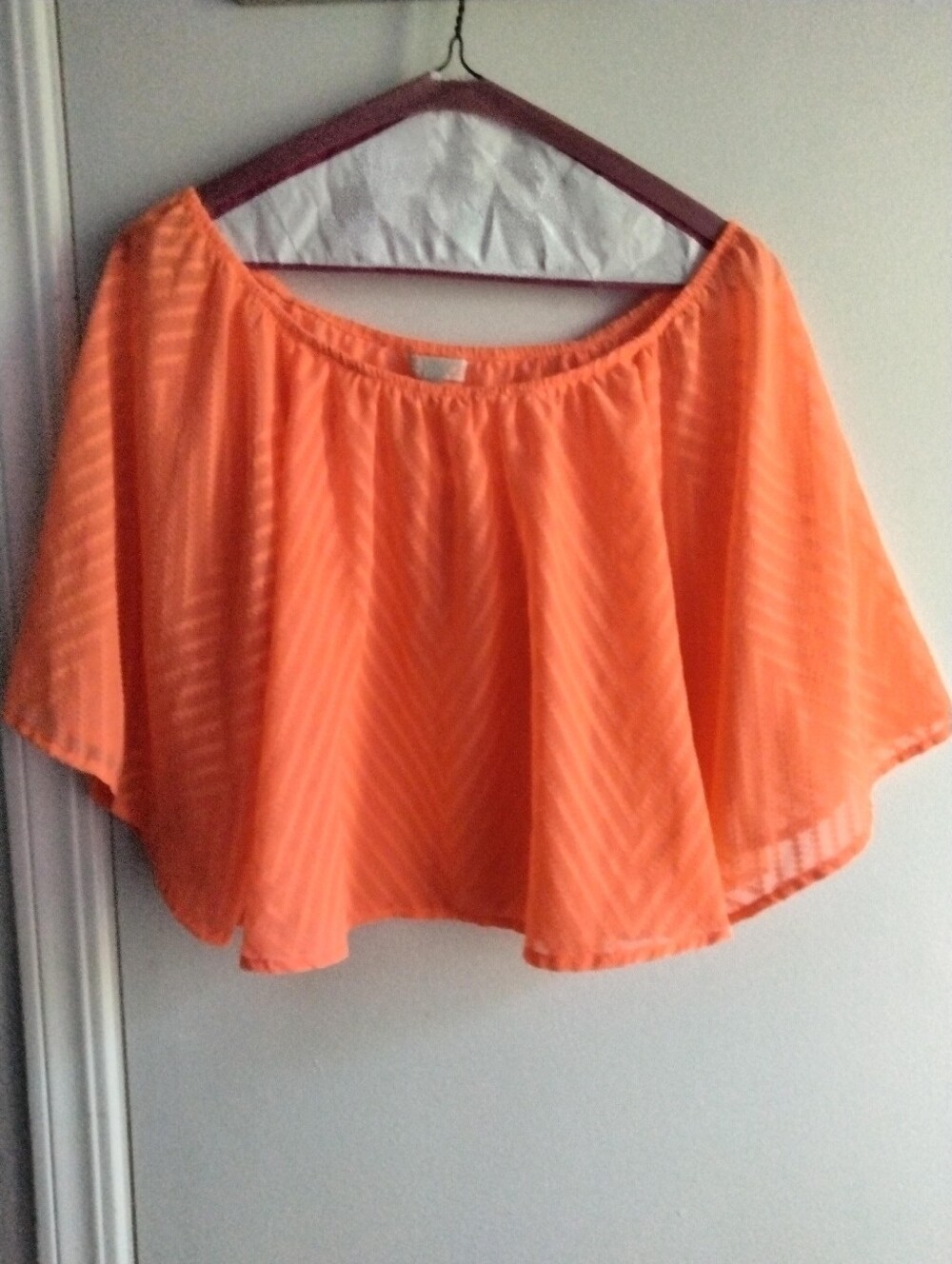 GB  Girls XL Orange Off-Shoulder Crop Top